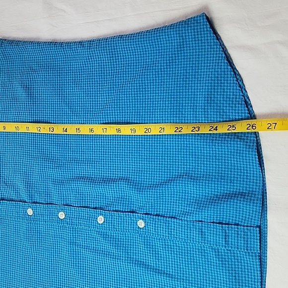 Ralph By Ralph Lauren Turquoise Sleeveless Checkered Shirt Blue Green - Picture 8 of 9